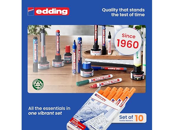 edding 4500 Textile Marker - Neon Orange, Box of 10