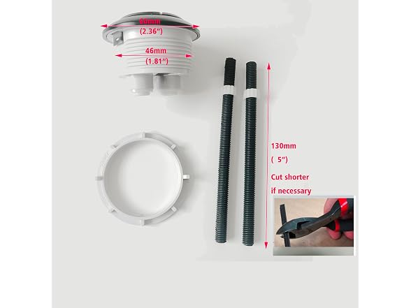 Matte Black Toilet Push Button Round 48mm Thread D