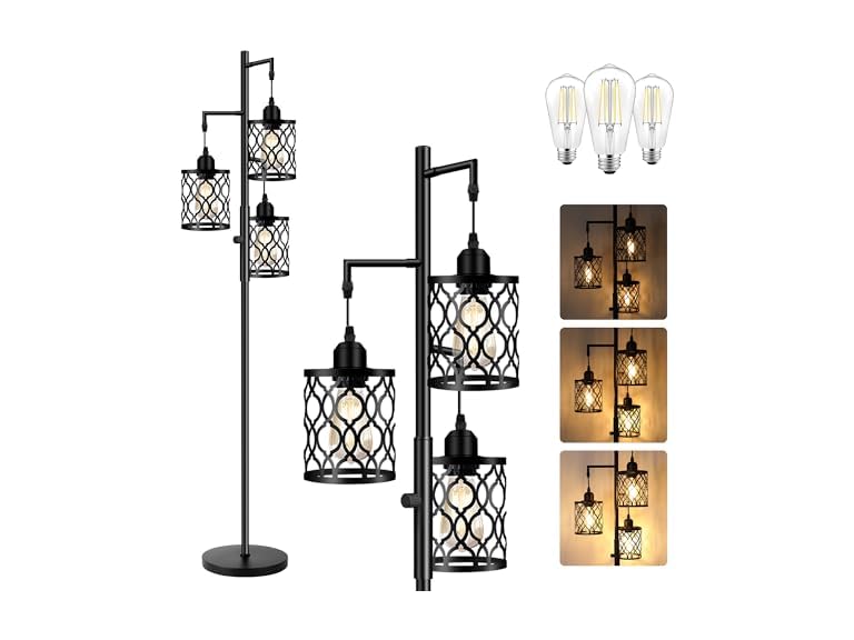 ROTTOGOON Dimmable Farmhouse Floor Lamp