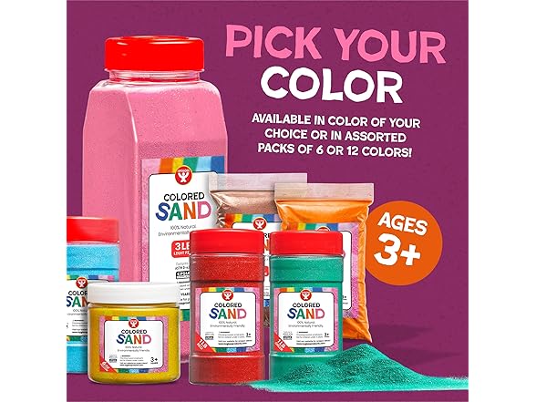 Hygloss Colored Sand for Crafts - 1 lb Bottle, Red and Green