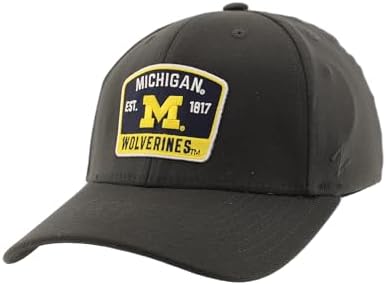 ZHATS Men's Standard NCAA Officially Licensed Fitted Hat ZH Patch Switchback Charcoal, Grey, Medium