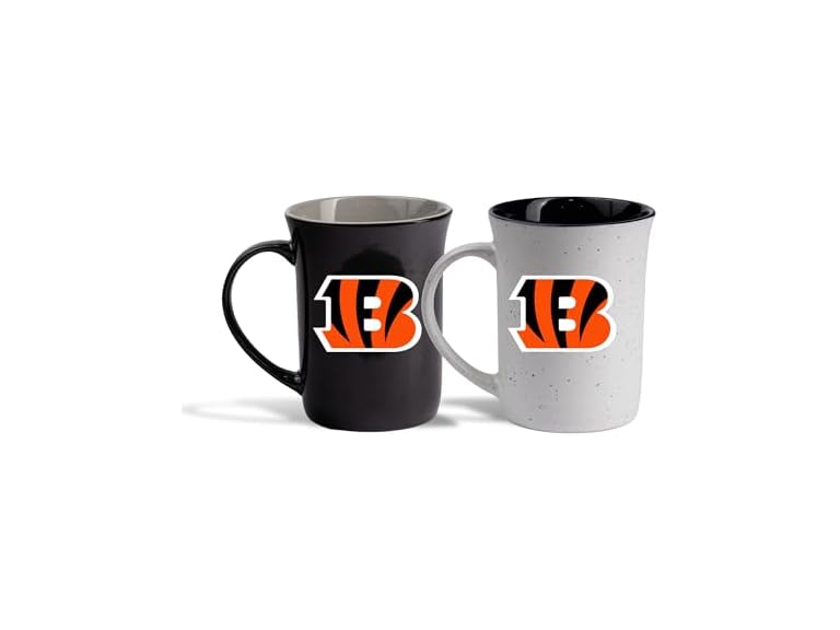 The Memory Company Officially Licensed NFL Home/Away Speckle Ceramic Coffee Mugs Set of 2-16 oz Premium Team Logo Drinkware Set