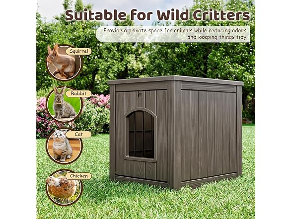 NUNU LAB Cat Litter Box Enclosure Resin Hidden Cabinet