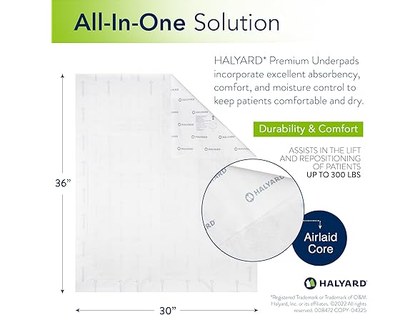 HALYARD Disposable Underpads 30x36 10pk