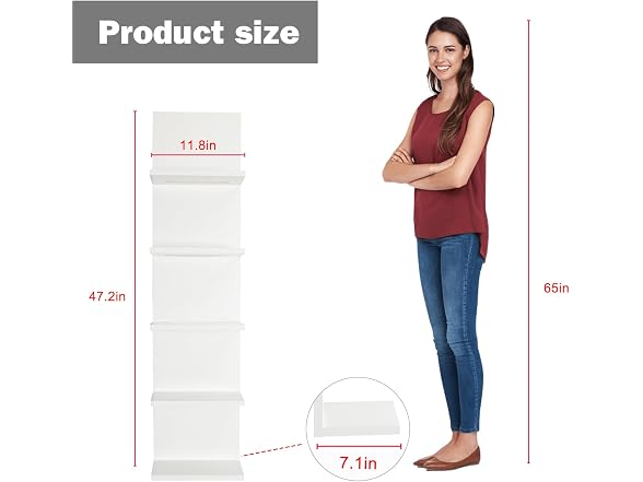 Bloddream 5 Tier Wall Shelves with LED Light