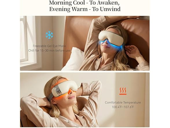 ReliefRX Eye Massager Heat/Cool Creamy White