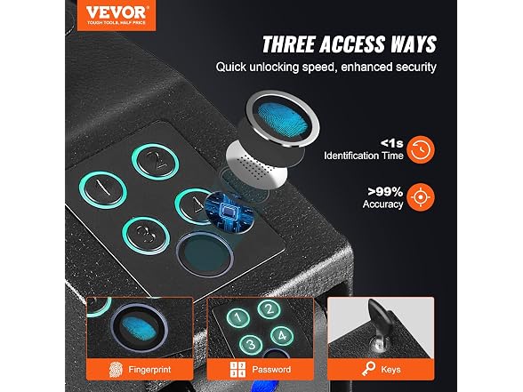 Mounted Gun Safe for Pistols, Biometric Gun Safe