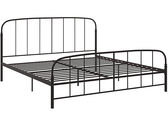 DHP Lafayette Metal Platform King Bed with Rustic Style