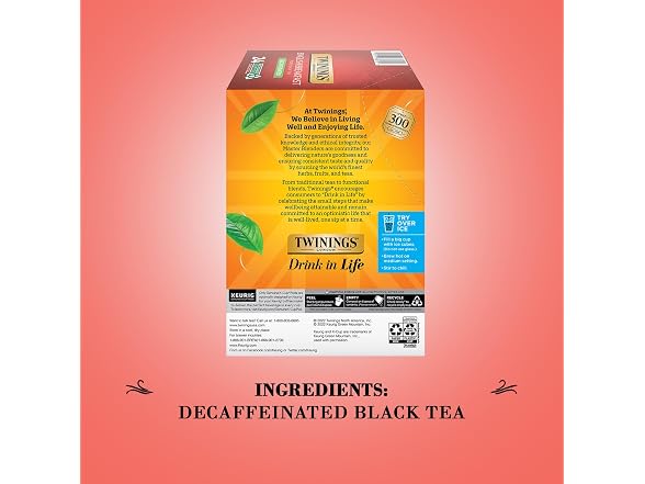 3PK Twinings English Breakfast Tea K-Cups, Decaf