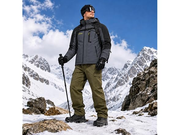 HIKEBAY Mens Waterproof Ski Jacket