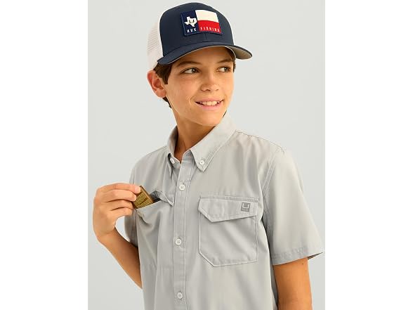 HUK Kids Tide Point Short Sleeve Shirt (XL)