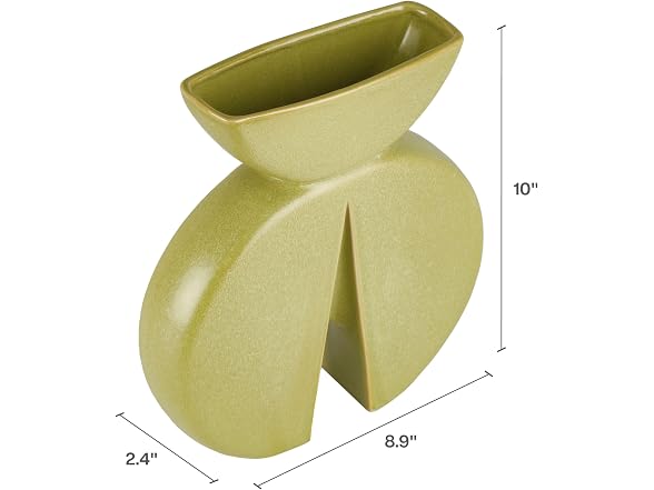 Elements Modern Green Ceramic Vase