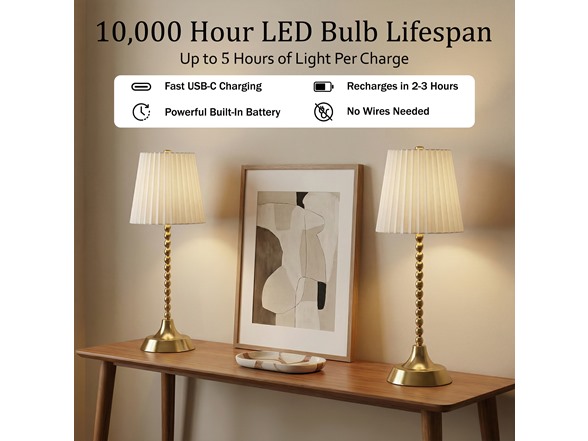 Beaded Stem Pleated Shade Lamp