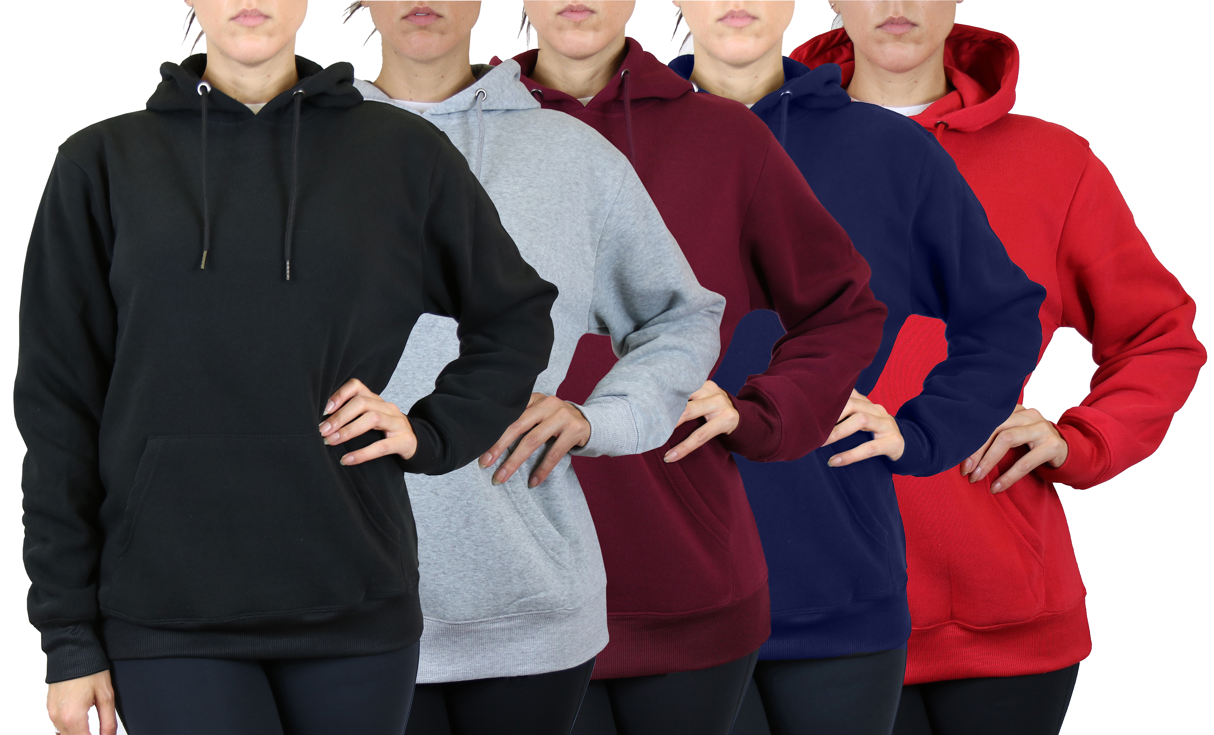 3Pk Womens Loose Fit Pullover Hoodie - Gallery 8