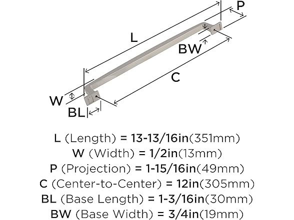 Amerock Westerly Pull, 12", Nickel