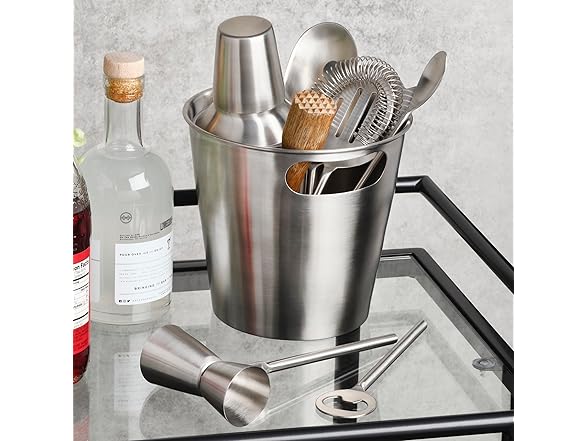 Gourmet Basics Bar Essentials 8-Piece Bar-in-Bucket Tool Set 