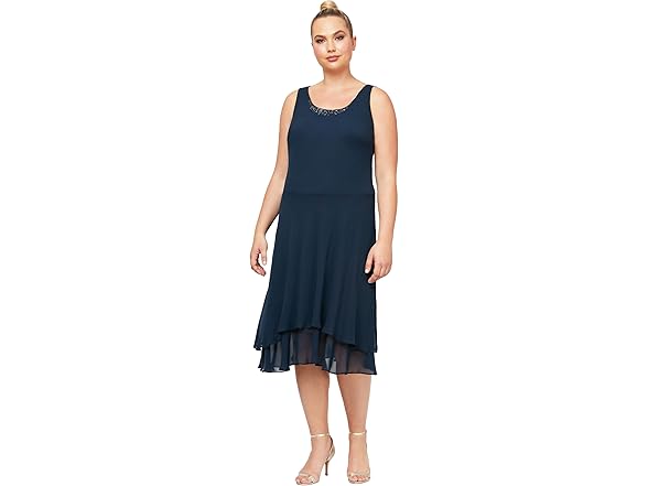 S.L. Fashions Navy Dress (12)