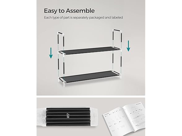 SONGMICS SONGMICS 2-Tier Shoe Rack, Shoe Storage for Ha