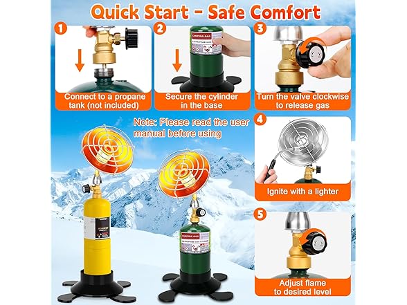 HEYDUOTON Portable Propane Heater for Camping
