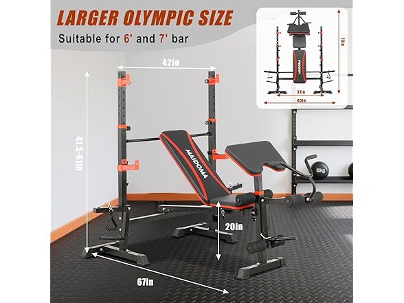 Weight Bench Set W/ Squat Rack