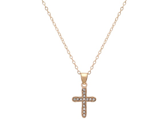 Elegant Cross Necklace with CZ Accents