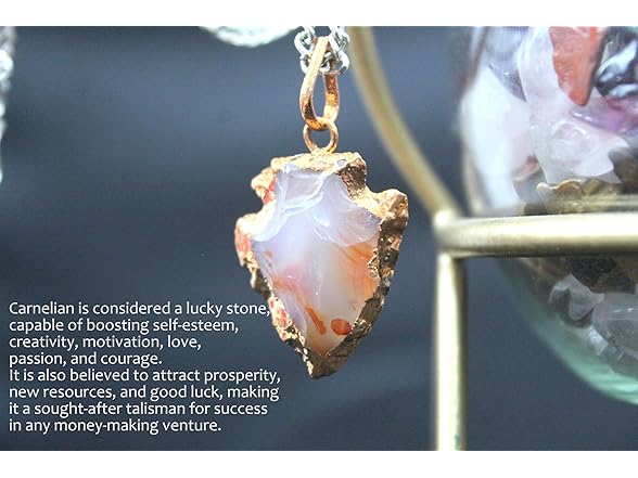 Jet Carnelian Arrowhead Pendant