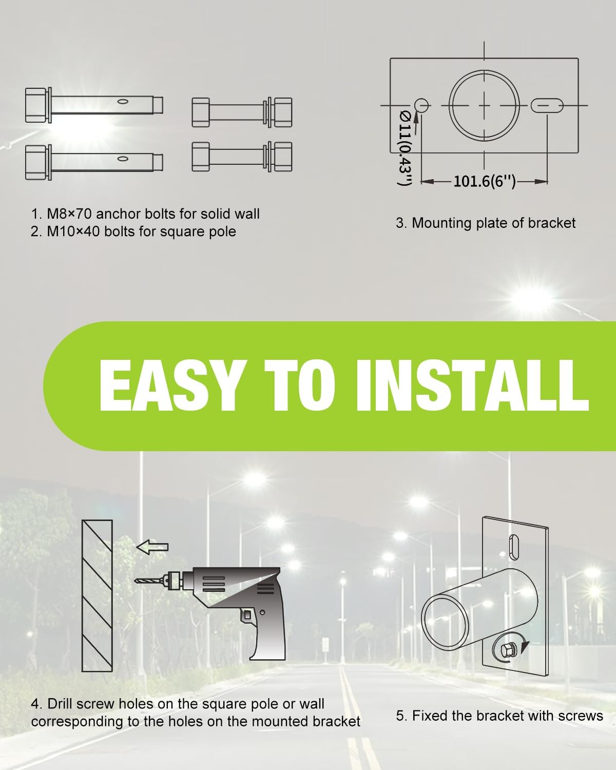 2 Pack Outdoor Light Adapter Bracket - Gallery 7