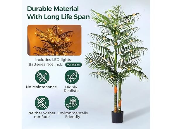 NOVAROOT Artificial Golden Cane Palm Tree