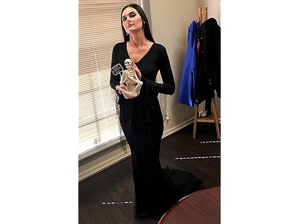 Morticia Wig Long Black Straight Wig