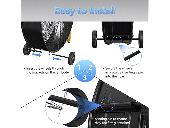 CCGIRU 13000 CFM 30" High Velocity Industrial Drum Fan, 3-Sp (Open Box)