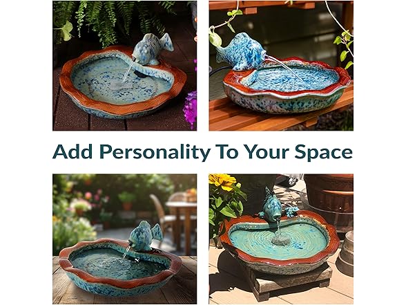 Sunnydaze Decor SSS-306 Glazed Ceramic Fish Water Foun