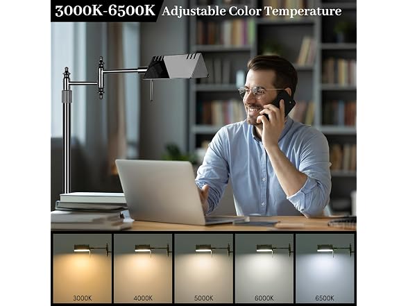 Bairth Black Chrome Reading Floor Lamp