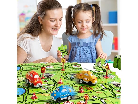 64-Piece Floor Puzzle Race Track 2-Pack