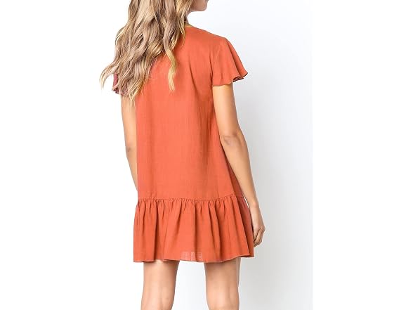 Imysty Women (S) Polka Dot V Neck Button Dress