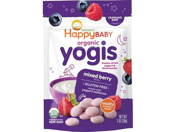 Organic Yogis Freeze-Dried Yogurt & Fruit Snacks Mixed Berry