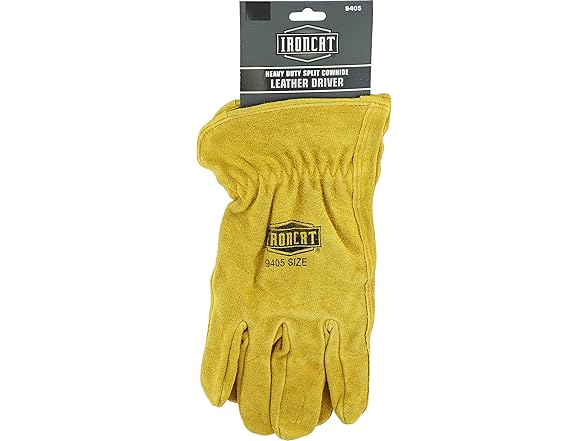 IRONCAT Grain Split Cowhide Leather Driver Gloves