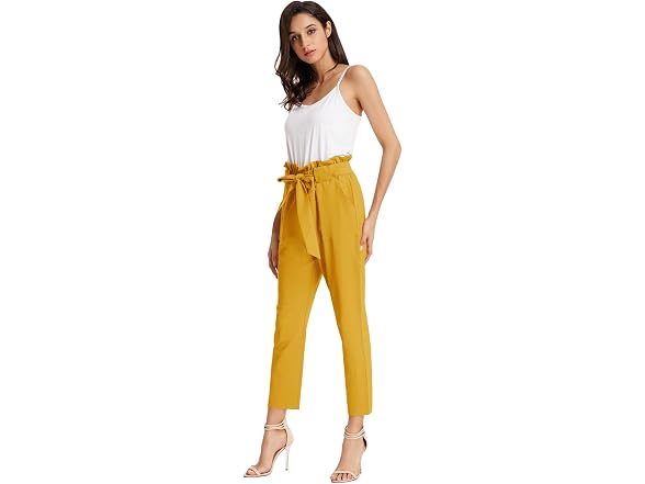 Grace Karin Women (M) Cropped Paper Bag Pants