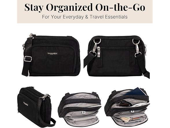 Baggallini Trifecta RFID Wallet Crossbody