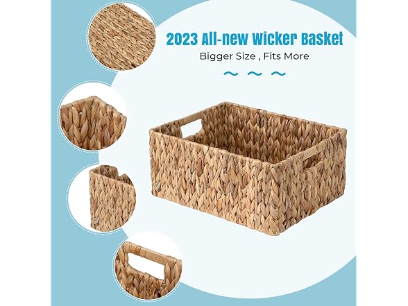 Suptinwear Large Wicker Basket for Organizing