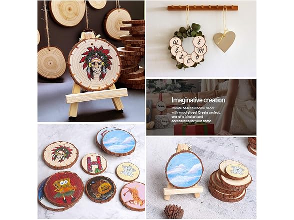 5ARTH Natural Wood Slices 30 Pcs 2.4-2.8 - Gallery 4