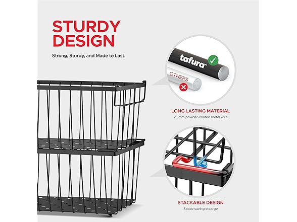 4 Pack Stackable Freezer Baskets