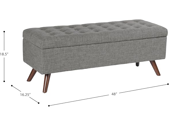 HomePop 48in Modern Tufted Storage Bench
