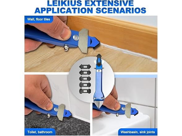 Leikius 3-in-1 Silicone Caulking Tool