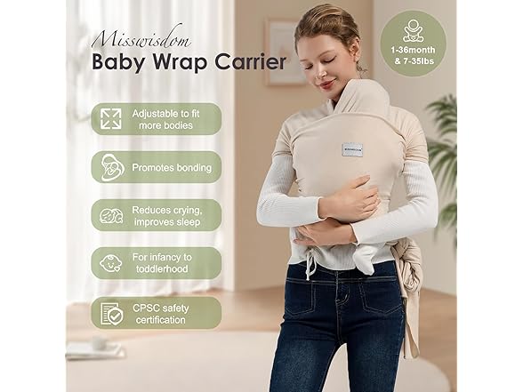 MISSWISDOM Baby Wrap Carrier Sling