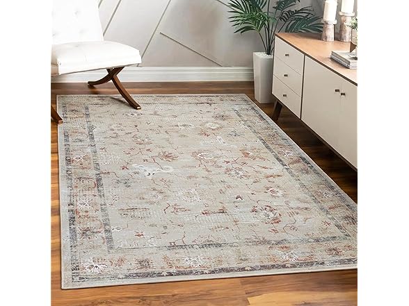 Superior 10'x14' Distressed Medallion Border Rug