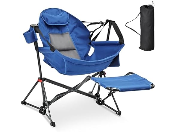 Ainfox Hammock Camping Chair with Footrest, Foldable Portable(Open Box)