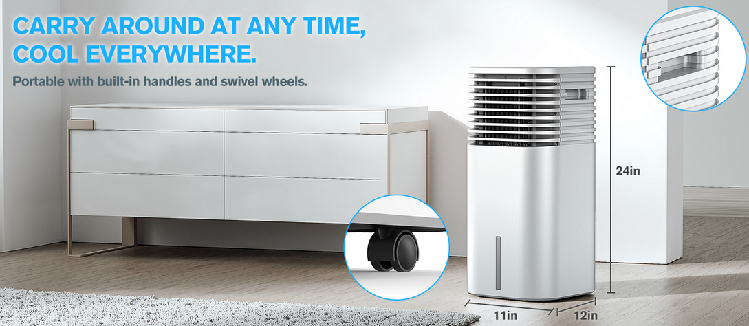 FLOWBREEZE 24 Windowless Portable Air Conditioner, Black - Gallery 7