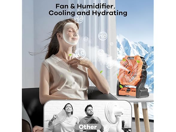 BAIWU Portable Misting Fan with Light