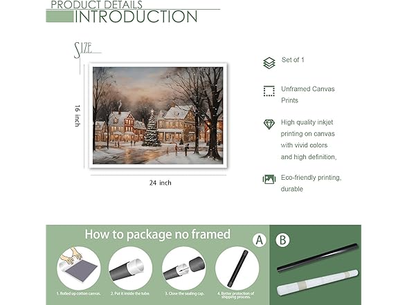 Unkaitoude Christmas Canvas Wall Art