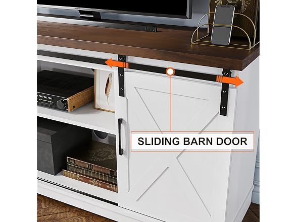 IDEALHOUSE 65" Farmhouse TV Stand, White - Gallery 7